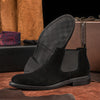 Men's Leather Winter Boots with Light Sole - Warm & Stylish. Durable Cowhide, Foam Soles for Safety & Comfort. Trendy Martin Design. Black/Brown, Velvet.