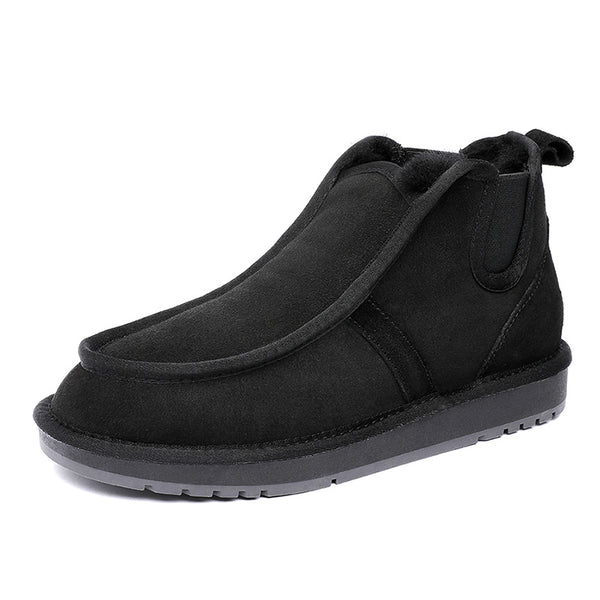 Cozy Snow-Ready Cotton Shoes with Enhanced Grip in Chocolate. Warm, antiskid winter footwear for snowy conditions.