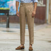 High Waist Linen Trousers in Creamy-White- 100% Linen- US Sizes Small to 4XL- Women's Slim Leg Pants- Vintage Style