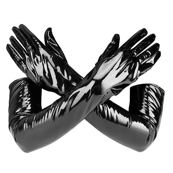 Sophisticated Black Leather Performance Gloves for Pole Dancing & Bars