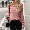 Women's Versatile Long Sleeve Sweater in Gray - Chic and Comfortable Wear - Polyester Knit - Pullover Style - Ideal for Everyday Fashion