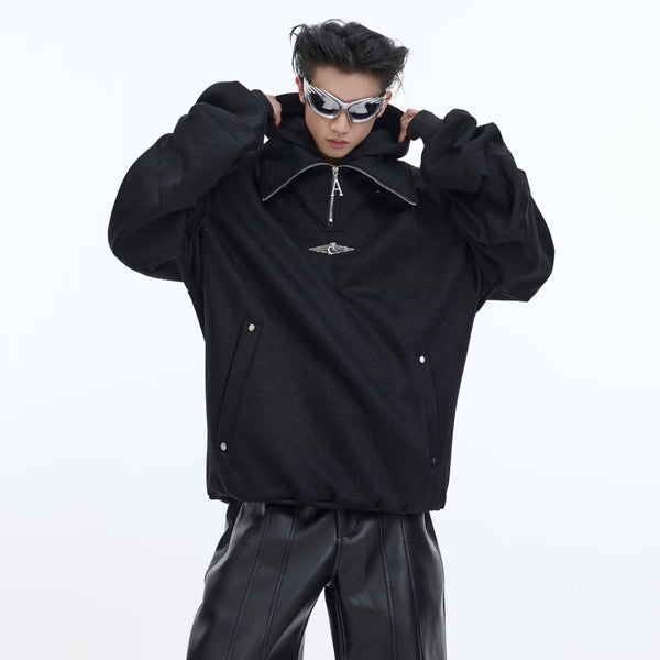 Premium Double-Layered Plush Hooded Sweatshirt in Black Gray Red - Loose Fit Cozy Pullover Streetwear - Cotton Polyester Blend - Casual Workout Style