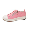Womens Plus Size Casual Lace-Up Platform Pumps in Various Fashion Colors.