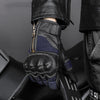 Vintage Men's Genuine Leather Perforated Motorcycle Gloves in Classic Black or Vintage Brown - All Season Retro Street Rally Rider Gloves.