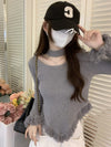Women's Slim-Fit Halter Tassel Sweater in radiant white - Winter fashion essential in premium viscose – Chic and cozy with tassel detail.