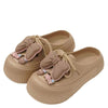 Fashionable EVA Slip-on Bow Slippers in White - Women's Casual Footwear