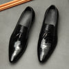 Elegant Leather Dress Shoes for Men in Black or Brown - Pointed Toe Style for Business/Formal Events