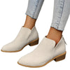 Women's Suede Ankle Boots with Chunky Heel and Zipper, Waterproof and Non-slip, Various Colors, Sizes 36-43