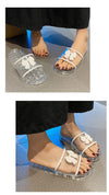 Women's Crystal Clear Non-slip Summer Flip-flops, PVC, Size 35-40. Durable and stylish slippers for comfort and style.