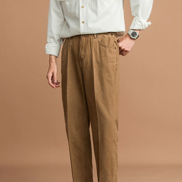 Versatile Retro-Style Cropped Casual Pants in White, Black, or Green Denim - Zipper Closure - S to 3XL Sizes - Comfortable Cotton Blend Fabrics