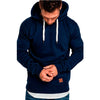 Men's Sporty Outdoor Hooded Sweater - Solid Color Plush Velvet Lining Active Casual Polyester Blend Sweater.