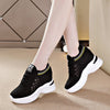 Women's Flyknit Height-Increasing Sneakers in White - Breathable & Stylish Lace-Up Shoes