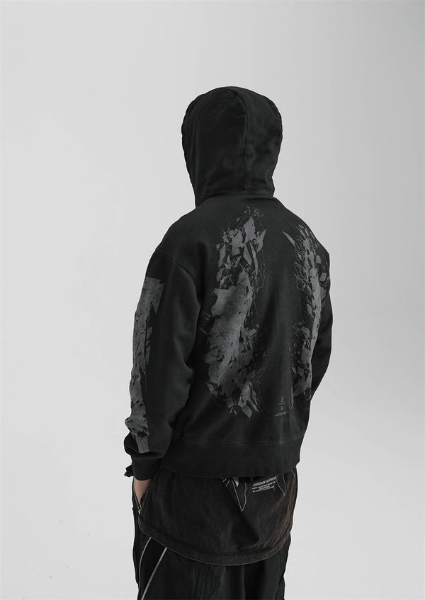 Premium Men's Dark Grey Hoodie with Unique Shoulder Design