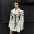 Chic Women's Woolen Coat with Suit Collar in Black or White, Hand-woven Shoulder Strap Design, Winter Fashion Coat