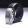 Elegant Men's Leather Belt with Automatic Buckle - High-end, durable, and stylish business accessory for professional attire.