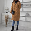 Women's Brown Hooded Zipper Jacket | Cotton-Polyester Blend