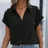 Elegant Women's Buttoned Lapel Shirt, Short Sleeve, Casual Wear
