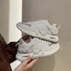 Lightweight Dad Sneakers for Women in Milky White, Black, Gray. Retro-style comfort and style in lace-up low-tops.