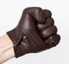 Luxury Men's Fleece-Lined Sheepskin Gloves in Brown and Black - Winter Fashion Accessories