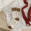 Puppy Cartoon Embroidered Mid-Calf Socks - Cozy and Stylish Fall/Winter Footwear