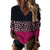 Chic Leopard Print V-Neck Sweatshirt in Vibrant Hues