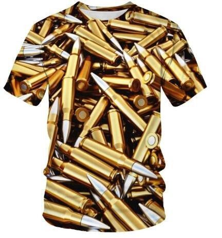 Bullets Plus Size Men's T-Shirts New Short Sleeve Sweatshirts