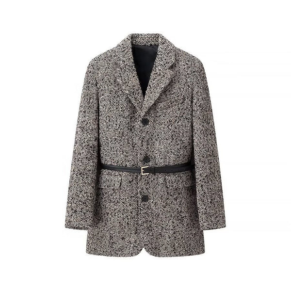 Stylish Women's Loose-Fit Coat with Belt in Regenerated Cellulose Fabric, Long Sleeves - Small, Medium, Large Sizes