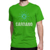 Vintage Cardano Cryptocurrency Logo Cotton T-Shirt in Grey Green, Men's Casual Wear, Comfort Fit Tee.