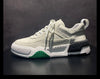 Men's Vintage Leather Platform Shoes - Beige, White, Grey - Breathable & Stylish Comfort for Men - Lace-up Casual Footwear