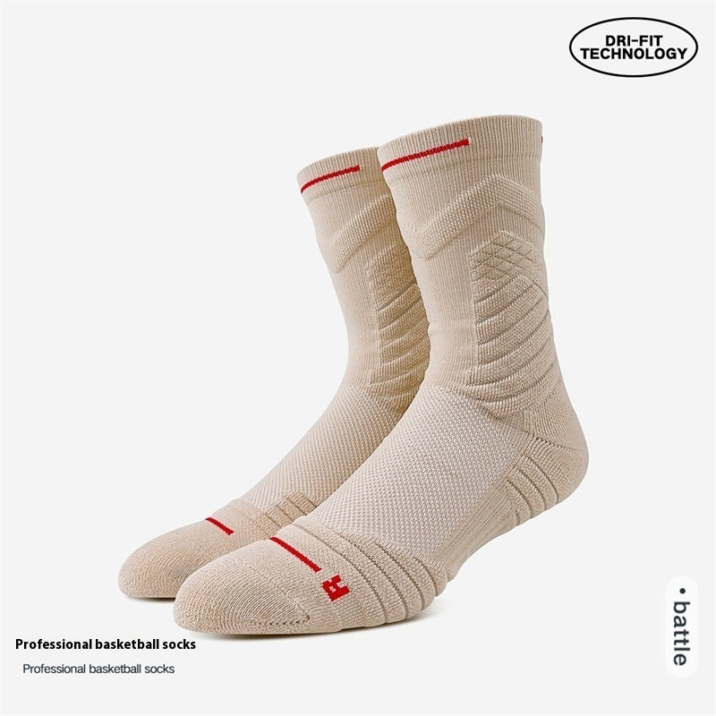 Bullfight Basketball Knee-high White Athletic Socks Long Tube