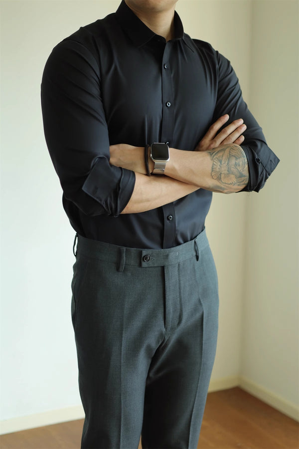 Men's Slim Fit Elastic Business Trousers, Comfortable & Stylish Wear, Versatile Office Pants