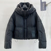 Chic Slimming Hooded Down Coat with White Duck Filling in Milky White, Black, Brown, Gray Green - Sizes M to 2XL