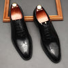 Men's British-Style Lace-Up Leather Formal Shoes in Black/Brown - Business Attire, Breathable, Genuine Premium Quality