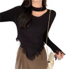 Women's Slim-Fit Halter Tassel Sweater in White - Winter Essential