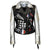 Women's Edgy Graffiti Leather Jacket with Punk Style in Synthetic Leather