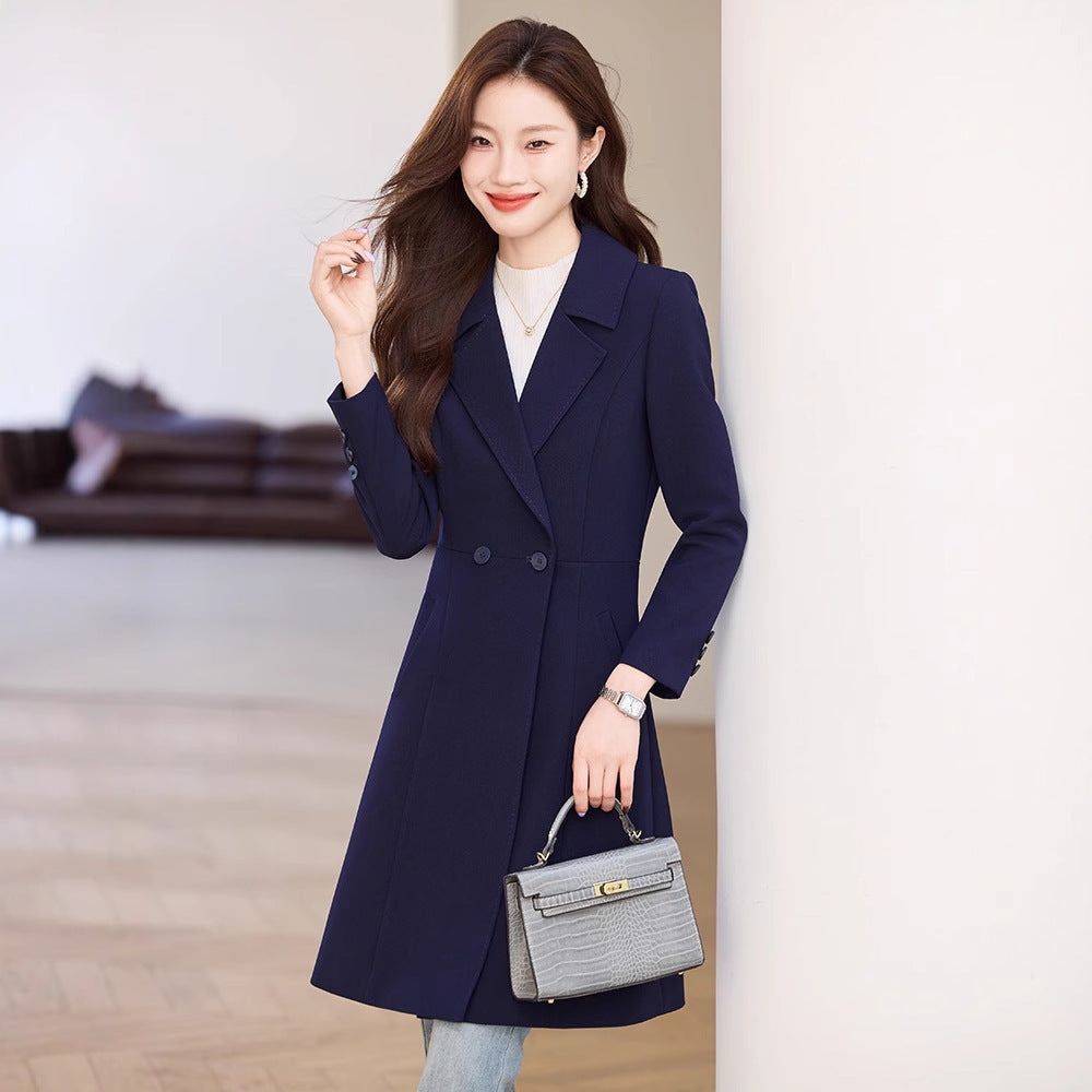 Black Suit Trench Coat Coat For Women Autumn