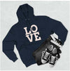 Trendy LOVE Print Loose-Fit Hooded Sweater in Black - Women's Casual Wear - Polyester Sweater