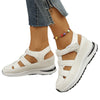Breathable Women's Summer Wedge Sandals in Black - Hollow Design - PU Material - Velcro Closure - Sizes 36-42