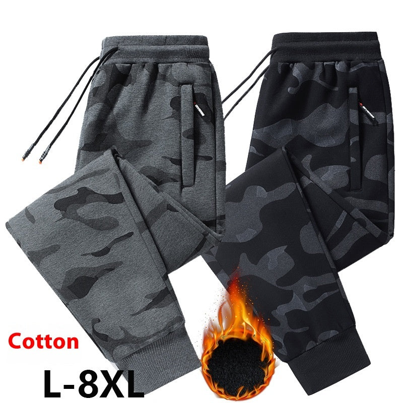 Men's Autumn Winter Cotton Men's Casual Pants Plus-sized Ankle Banded Pants