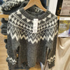 Women's Thick Knit Printed Sweater for Autumn & Winter - Blue-Gray & Light Beige - Japanese-Korean Style - Sizes S- XL - Cozy & Stylish Statement Piece