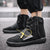 High-Top Winter Sneakers for Men - Noctilucent Black or Gray - Warm, Durable Shoes for All Seasons - Sizes 36-45