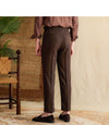 High-Waist Men's Casual Pants, Lyocell Cotton Blend, Lightweight Trousers, Urban Style, Khaki, Brown