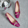 Chic glitter block heel pumps with square toe, perfect for all-season wear and stylish comfort at any occasion.