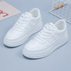 Women's White Casual Leather Sneakers - Stylish and Comfortable Summer Shoes - Durable PU Material - Women's Fashion Sneakers