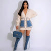Chic Women's Color-Blocked Loose Sweater in Sophisticated Apricot - US and European Fashion
