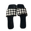 Stylish Plaid Beach Sandals with PU Leather Lining in Green, Apricot, and Black - Women's Casual Footwear