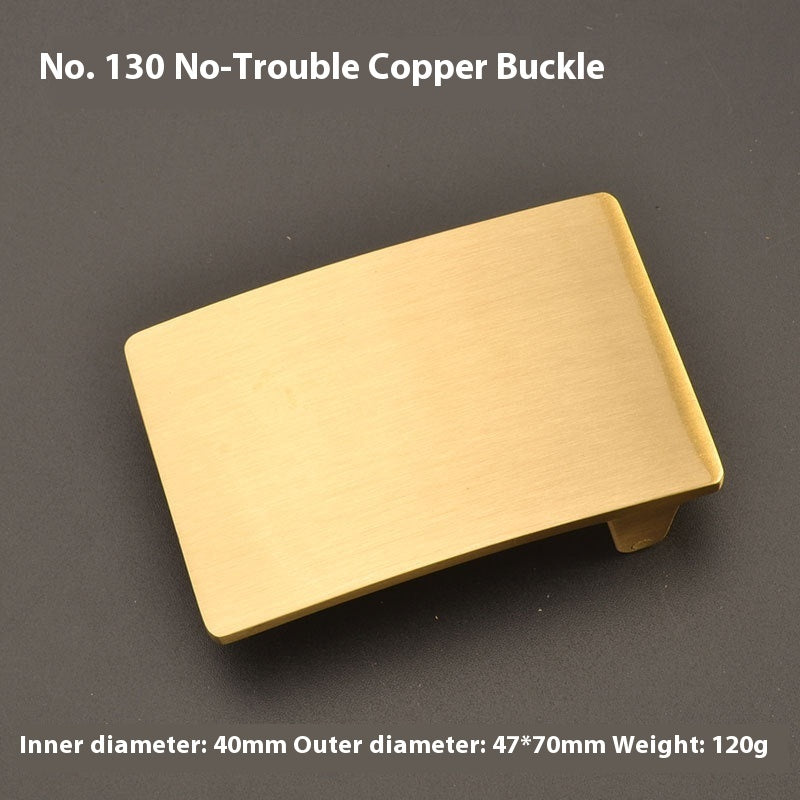 Pure Brass Belt Buckle Outer Wear Smooth Buckle Plate Pant Belt Buckle Accessories Female Belt Buckle Brass Belt Buckle