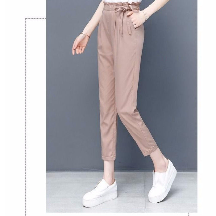 Slim Feet Cropped Tappered Harem Casual Pants