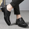 Premium Handcrafted Crocodile Leather Men's Formal Shoes - Business Attire - Round Toe - Wear-Resistant - Size 38-44 - 2 Pairs
