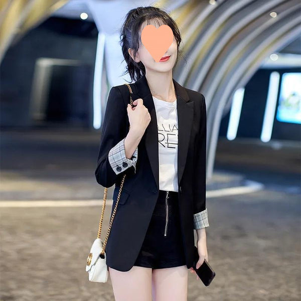 Elegant Black Business Suit Jacket for Women, Unique Flying Sleeves, Polyester, Sizes S-4XL, Women's Office Attire